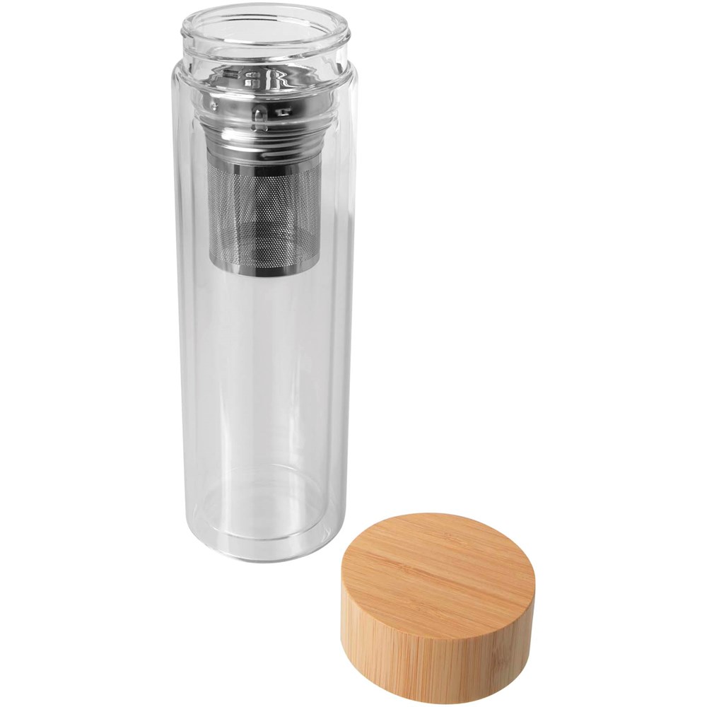 Bailey 400 ml infuusfles van borsilicaatglas met bamboe deksel