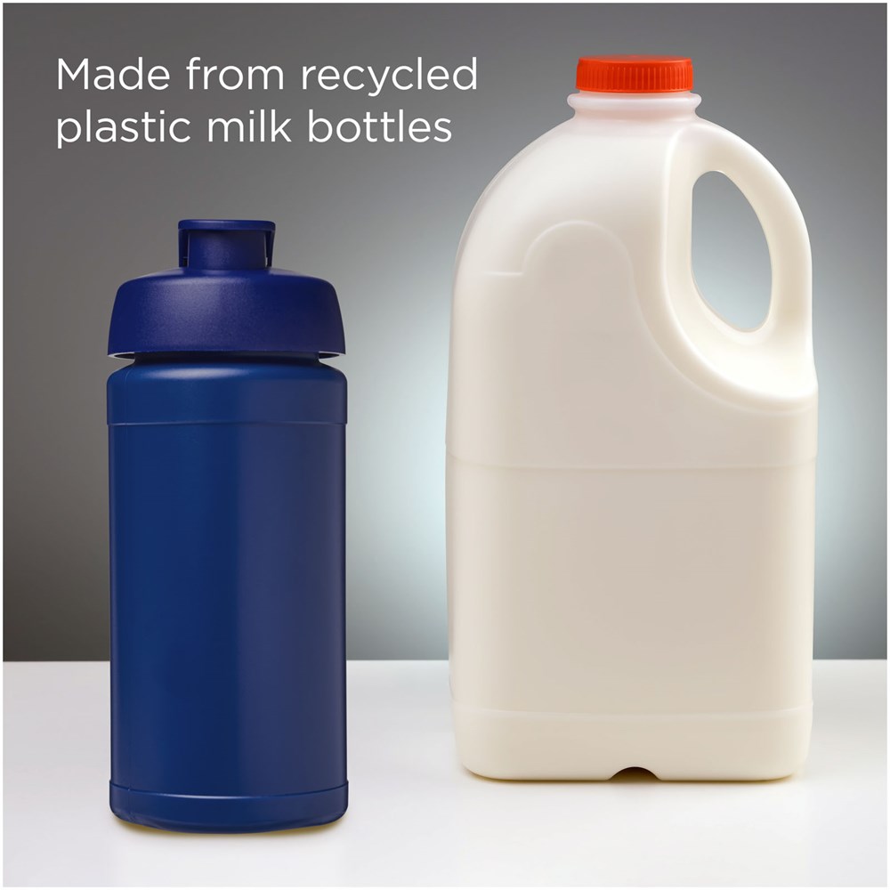 Baseline 500 ml gerecyclede drinkfles met klapdeksel