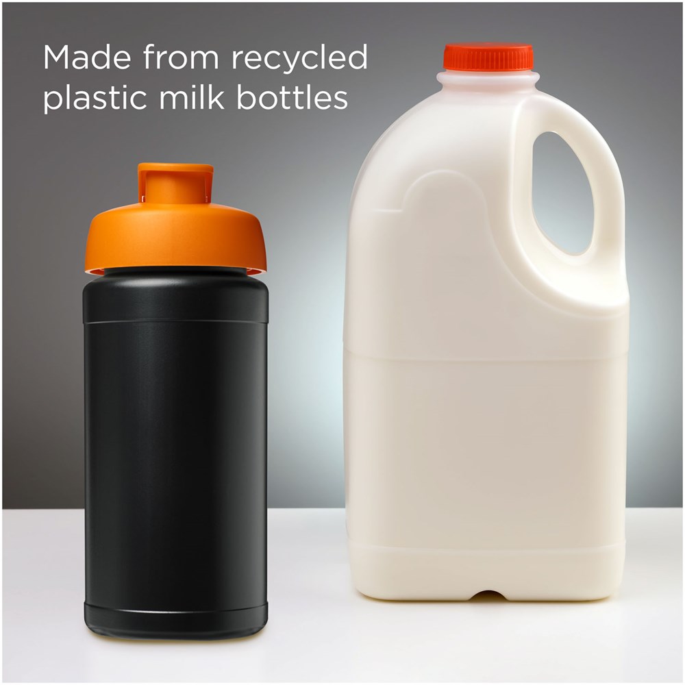 Baseline 500 ml gerecyclede drinkfles met klapdeksel